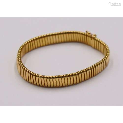 JEWELRY. Italian 18kt Yellow Gold Stretch Bracelet