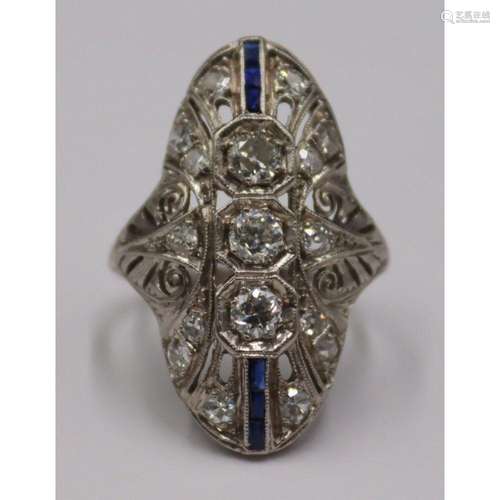 JEWELRY. Art Deco Platinum, Diamond and Gem