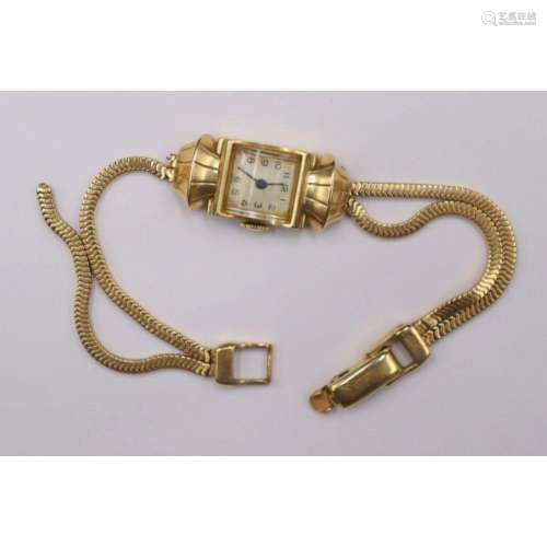 JEWELRY. Lady\'s Vintage Hamilton 14kt Gold Watch.