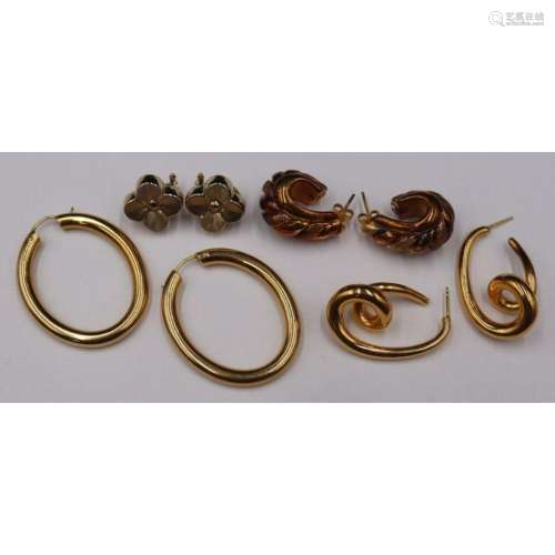 JEWELRY. 18kt, 14kt and Gilt Sterling Earrings.