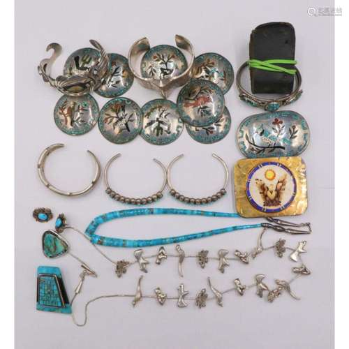 JEWELRY. Assorted Southwestern Silver Jewelry