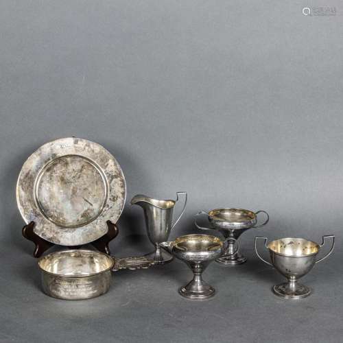 (lot of 6) Sterling and sterling weighted silver hollow ware...
