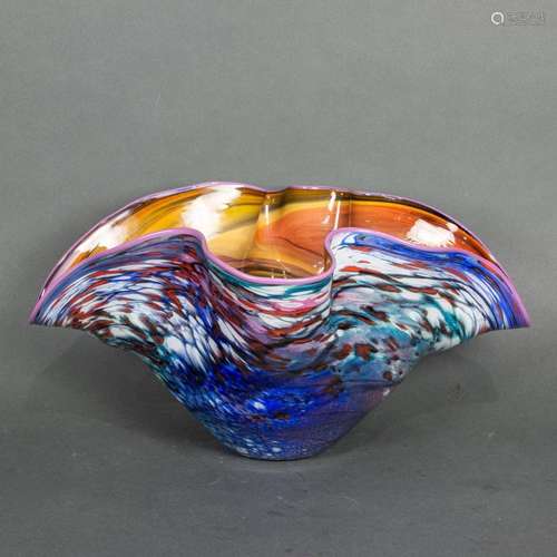 An American studio art glass bowl