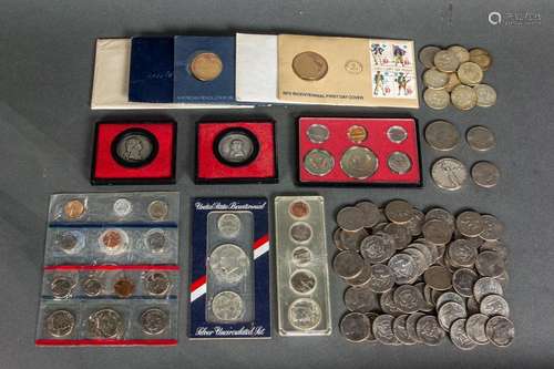 Group of US proof and mint sets together with Kennedy half d...