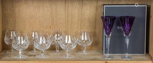 (lot of 9) Waterford cut glass stemware in the Lismore patte...