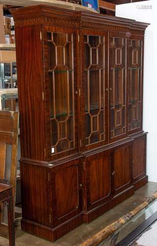 Maitland-Smith mahogany breakfront cabinet