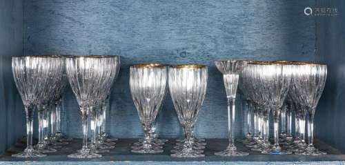 (lot of 30) Mikasa glass suite of stemware in the Golden Tia...