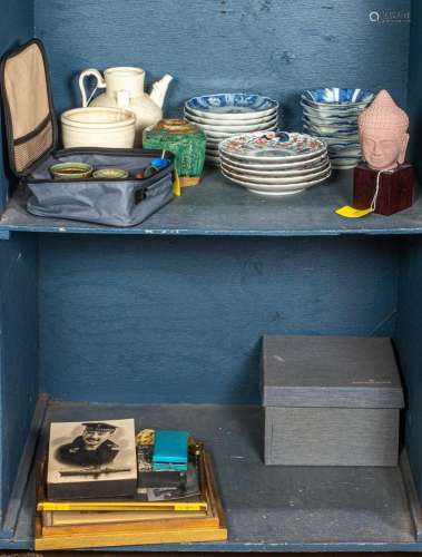 Shelf lot of Japanese and Chinese ceramics and Southeast Asi...