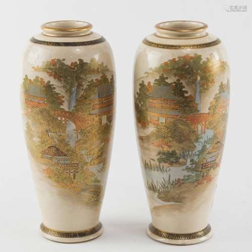 Pair of Japanese Satsuma vases