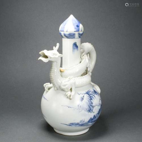 Japanese Arita porcelain 'dragon' ewer