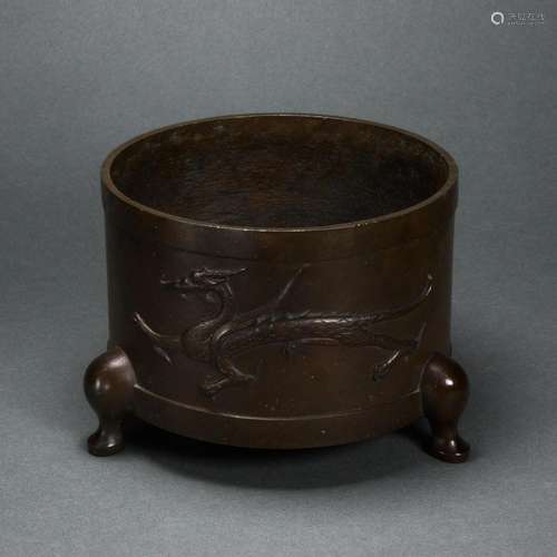 Japanese bronze tripod censer