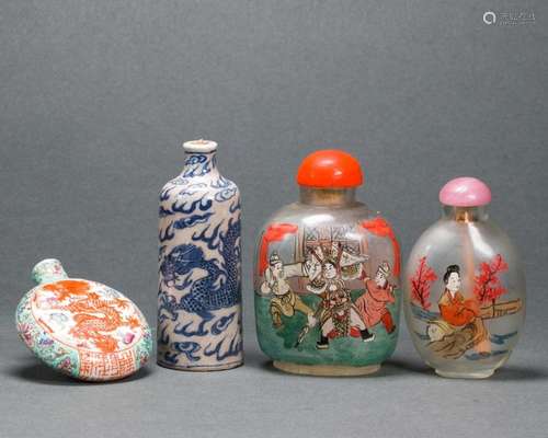 Four Chinese snuff bottles