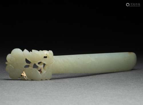 Chinese celadon jade hair pin