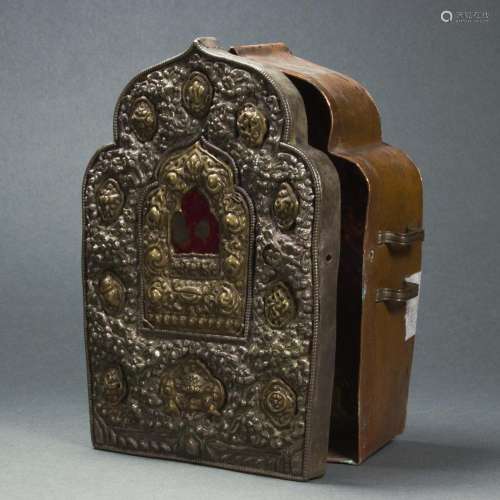Tibetan copper Gao box/shrine