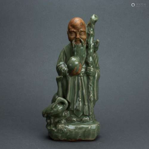 Longquan celadon glazed figure of Shoulao