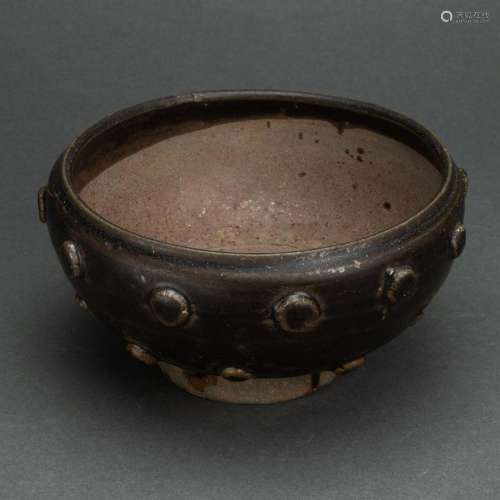 Chinese black glazed alms bowl