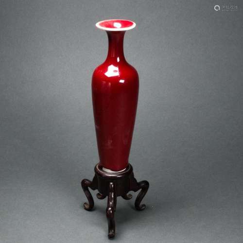 Chinese ox-blood glazed vase