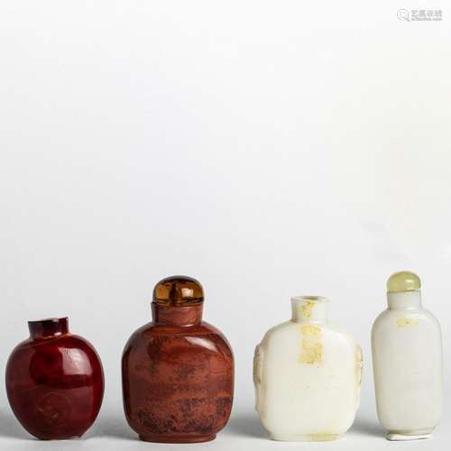 Four Chinese glass snuff bottles