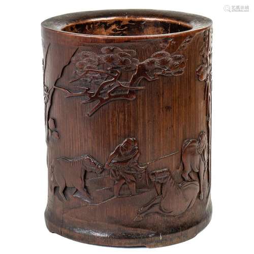 Chinese bamboo brush pot