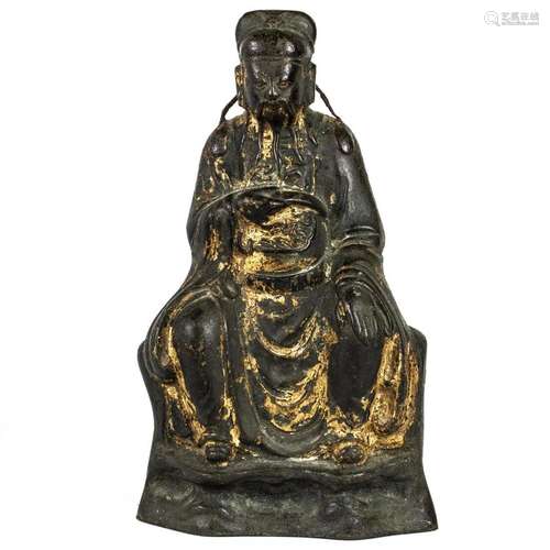 Chinese gilt bronze figure of an official