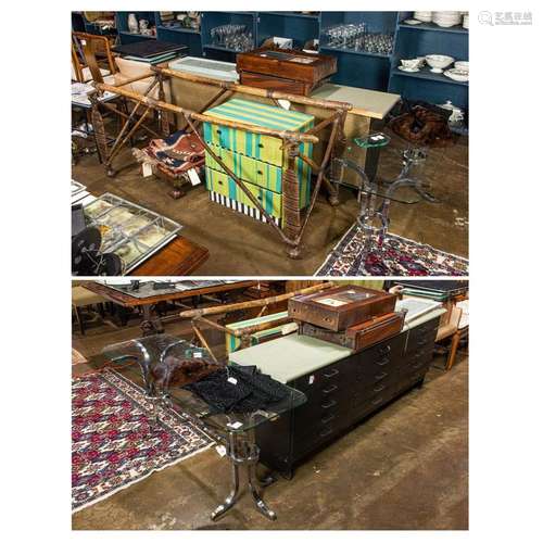 (lot of 10) Group of furniture and decoratives including tab...