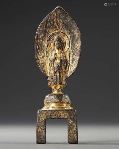 A CHINESE GILT-BRONZE VOTIVE FIGURE OF A BODHISATTVA, SONG D...