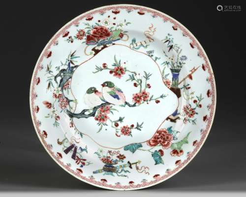 A CHINESE FAMILLE ROSE ‘BIRDS’ DISH, 18TH CENTURY