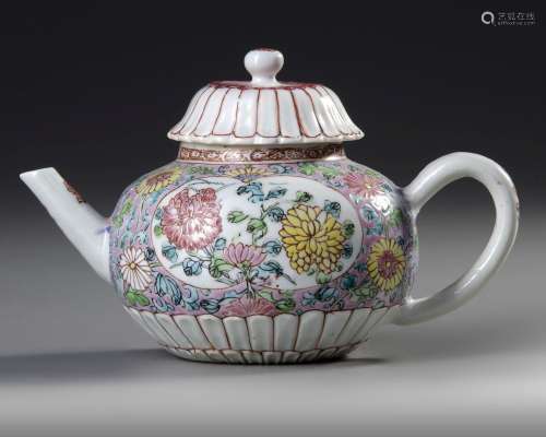 A CHINESE FAMILLE ROSE TEAPOT WITH COVER, YONGZHENG PERIOD (...