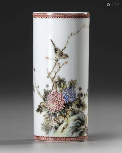 A CHINESE SLENDER BRUSH POT, BITONG, REPUBLIC PERIOD (1912-1...