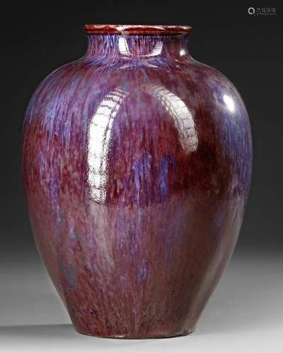 A CHINESE FLAMBE-GLAZED OVOID JAR, QING DYNASTY (1644–1911)