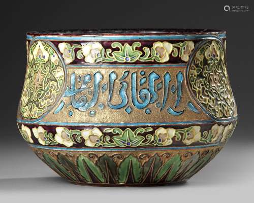 A FRENCH BORDEAUX ENAMELLED BOWL, 19TH CENTURY