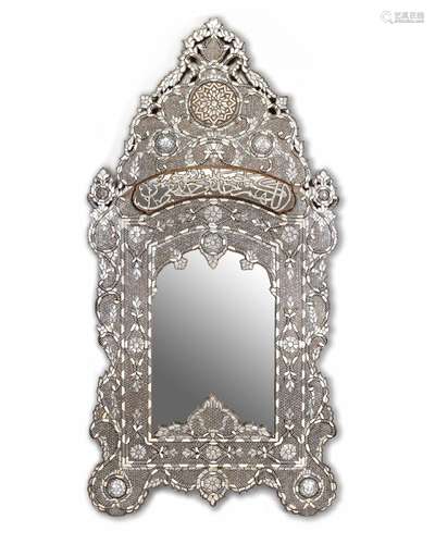 A SYRIAN MOTHER OF PEARL AND BONE INLAID MIRROR, EARLY 20TH ...