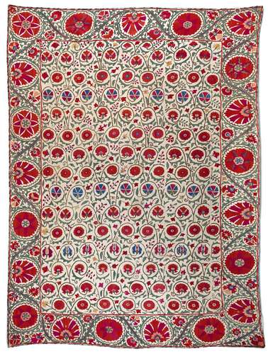 A SUZANI, SILK EMBROIDERED PANEL, BUKHARA, UZBEKISTAN, 19TH ...