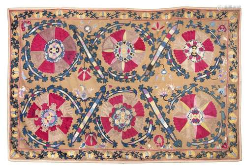 A SUZANI, CENTRAL ASIA, 19TH CENTURY