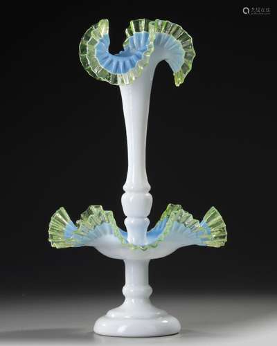 A FRENCH OPALINE CENTERPIECE, 19TH CENTURY