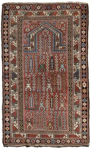 A MARASHALI PRAYER RUG, PERSIA, MID 19TH CENTURY