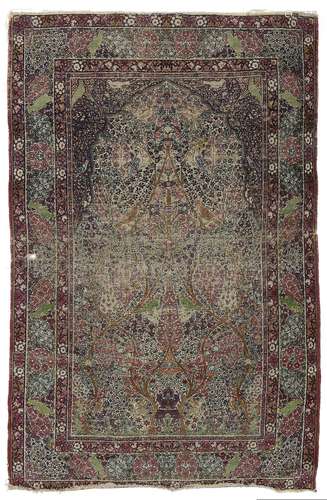 A KIRMAN RAWER PRAYER RUG, PERSIA, LATE 19TH CENTURY