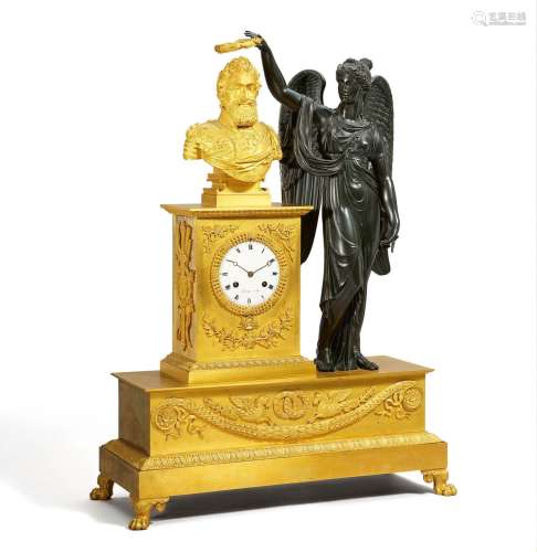 Monumental pendulum clock with bust of Henry IV and Victoria