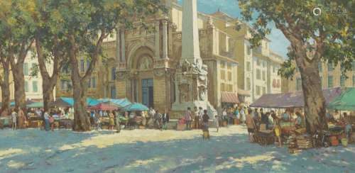 【AR】Eric Bruce McKay (British, 1907-1989) Market Aix-En-Prov...