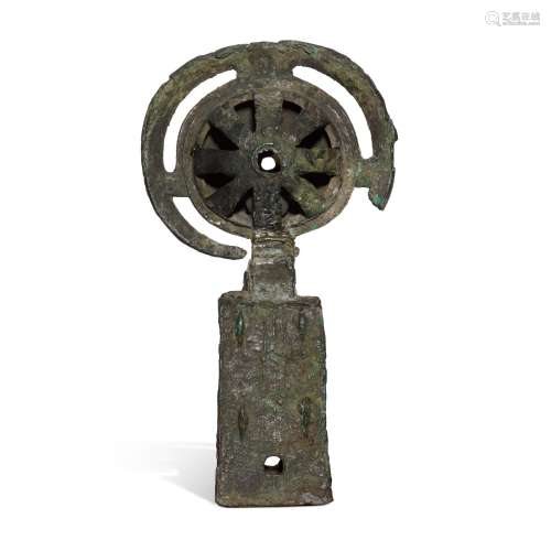 An archaic bronze chariot bell, Zhou dynasty
