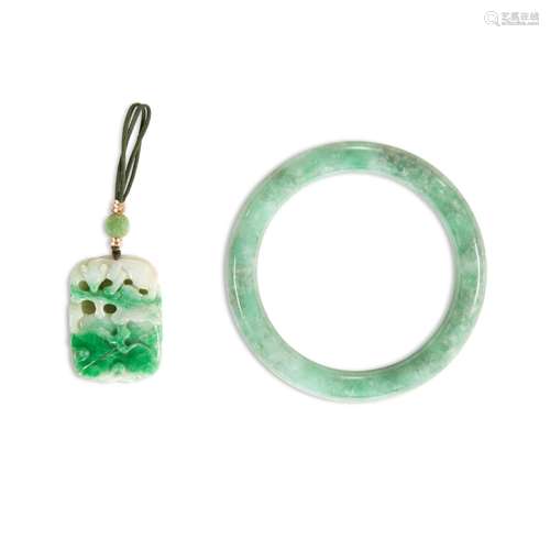 Two jadeite ornaments, Qing dynasty, 19th century