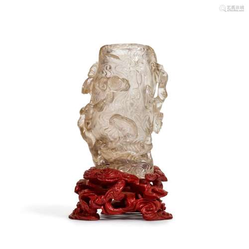 A rock crystal vase, Qing dynasty, 18th century