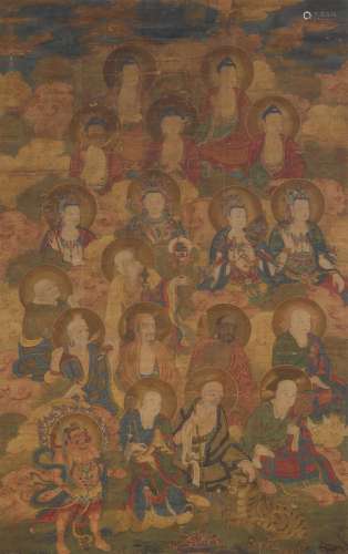 Anonymous, Buddhas, Bodhisattvas, Arhats and a Vajrapani Min...