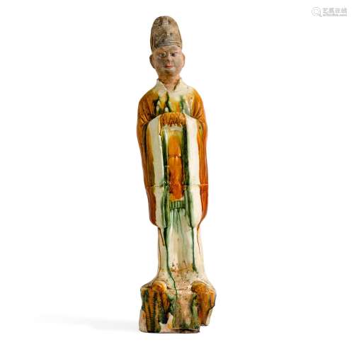A large sancai-glazed figure of an official, Tang dynasty