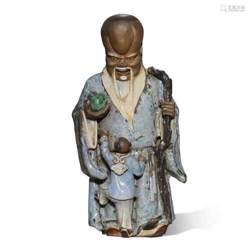 A 'Shiwan' figure of Shoulao, Qing dynasty, early 19th centu...