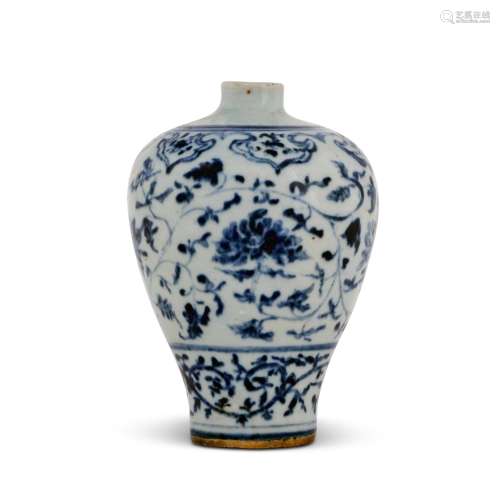 A blue and white meiping, 20th century