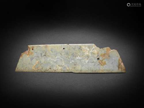 A VERY LARGE ARCHAIC JADE AXE BLADE, DAO  Neolithic Period (...