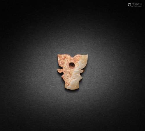 AN ARCHAIC JADE BOVINE PLAQUE Shang/Early Western Zhou Dynas...