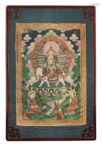 【*】AN IMPERIAL THANGKA OF SAMANTABHADRA China, Qianlong