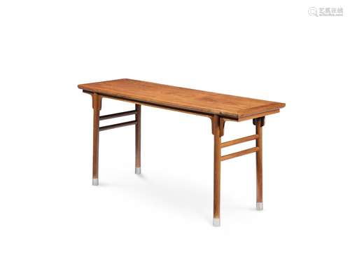 【TP】A RARE HUANGHUALI FLAT-TOP RECESSED-LEG TABLE, PINGTOU'A...